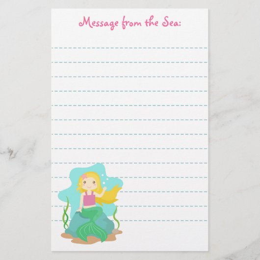 Cute and Beauful Mermaid, voor meisjes Briefpapier (Voorkant)