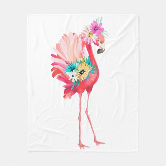Cute and beautiful pink flamingo mexican bird with fleece deken (Voorkant)