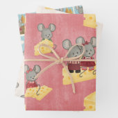 Cute and Cheesy Mouse Family Inpakpapier Vel (In situ)