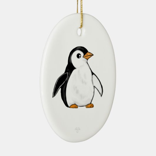 Cute and Chonky Penguin Snowflake Ornament (Rechts)