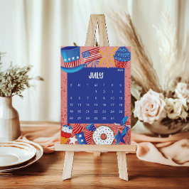 Cute and Colorful 2026 Calendar Page - July Bedankkaart