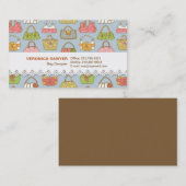 Cute and Colorful Bags Illustration Pattern (Blauw Visitekaartje (Voorkant / Achterkant)