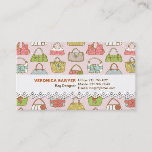 Cute and Colorful Bags Illustrator Pattern Visitekaartje