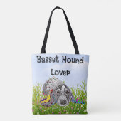 Cute and Colorful Basset Hound Canvas tas (Achterkant)