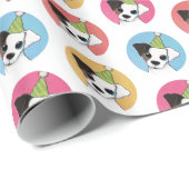 Cute and Colorful Birthday Jack Russell Cadeaupapier (Rol Hoek)