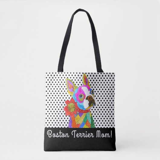 Cute and Colorful Boston Terrier Canvas tas (Voorkant)