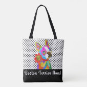 Cute and Colorful Boston Terrier Canvas tas (Achterkant)