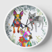 Cute and Colorful Boston Terrier Clock (Voorkant)