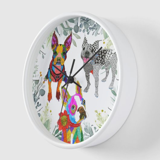 Cute and Colorful Boston Terrier Clock (Hoek)