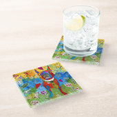 Cute and Colorful Boston Terrier Glazen Onderzetter (Schuin)