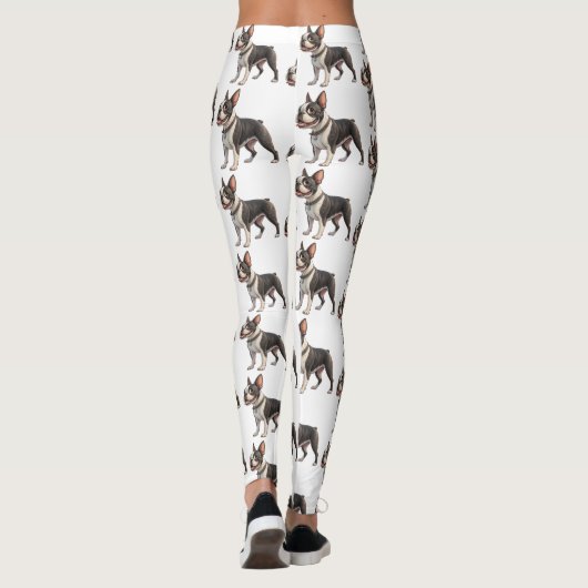 Cute and Colorful Boston Terrier Leggings (Achterkant)