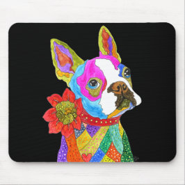 Cute and Colorful Boston Terrier Mousepad Muismat