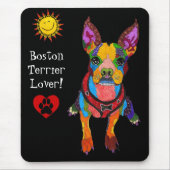 Cute and Colorful Boston Terrier Mousepad Muismat (Voorkant)