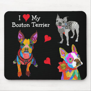 Cute and Colorful Boston Terrier Mousepad Muismat