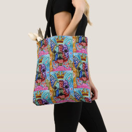 Cute and Colorful Boston Terrier Pop Art Canvas ta Tote Bag