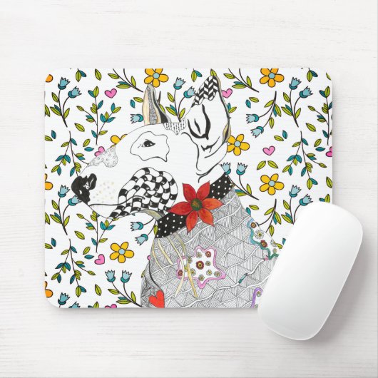 Cute and Colorful Bull Terrier Muismat (Met muis)