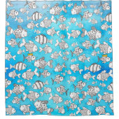 Cute and Colorful Cartoon Fish Shower Curtain Douchegordijn (Voorkant)