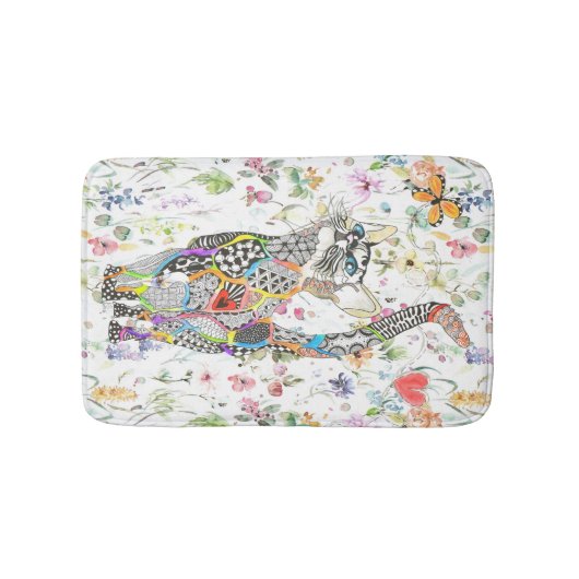 Cute and Colorful Cat Bath Mat (Voorkant)