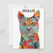 Cute and Colorful Cat Greeting Card Kaart (Voorkant)
