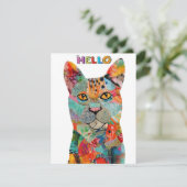 Cute and Colorful Cat Greeting Card Kaart (Staand voorkant)