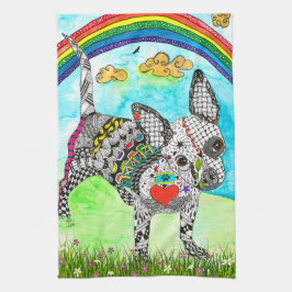 Cute and Colorful Chihuahua Dog Kitchen Towel Theedoek
