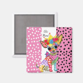 Cute and Colorful Chihuahua Magnet (Voorkant / Achterkant)