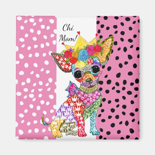 Cute and Colorful Chihuahua Magnet (Voorkant)