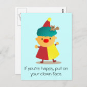 Cute and Colorful Clown with squirrel in hair Briefkaart (Voorkant / Achterkant)