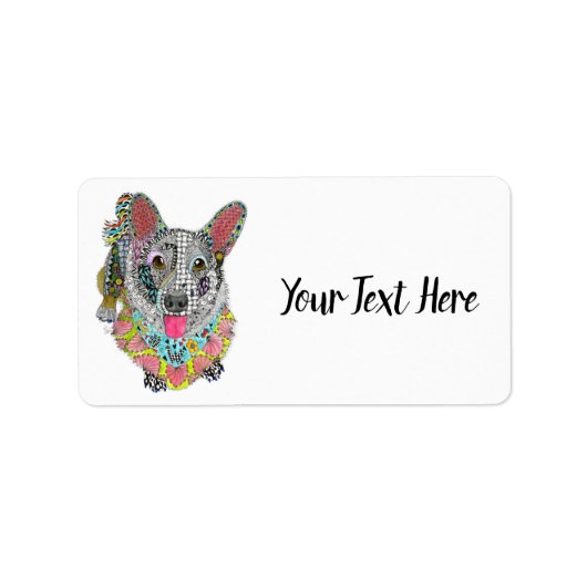 Cute and Colorful Corgi Address Label (Voorkant)