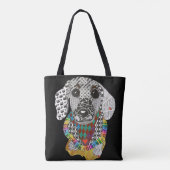 Cute and Colorful Dachshund Canvas tas (Achterkant)