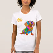 Cute and Colorful Dachshund T-shirt (Voorkant)
