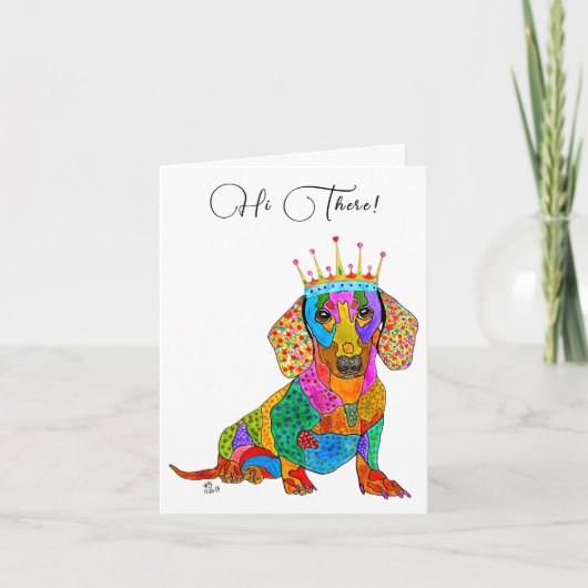 Cute and Colorful Dachshund Wenskaart Bedankkaart (Voorkant)