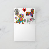 Cute and Colorful Dachshund Wenskaart Bedankkaart (Binnen)