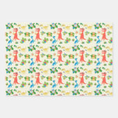 Cute and Colorful Dinosaur Cartoon Inpakpapier Vel (Voorkant 2)