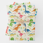 Cute and Colorful Dinosaur Cartoon Inpakpapier Vel (In situ)