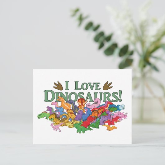 Cute and Colorful Dinosaurs Briefkaart (Staand voorkant)