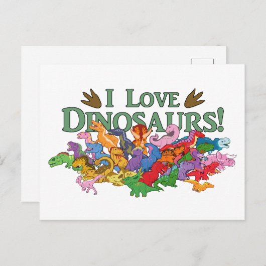 Cute and Colorful Dinosaurs Briefkaart (Voorkant / Achterkant)