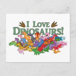 Cute and Colorful Dinosaurs Briefkaart