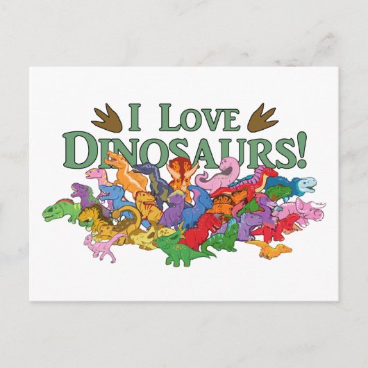 Cute and Colorful Dinosaurs Briefkaart (Voorkant)