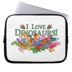 Cute and Colorful Dinosaurs Laptop Sleeve