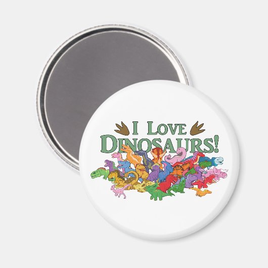 Cute and Colorful Dinosaurs Magneet (Voorkant / Achterkant)