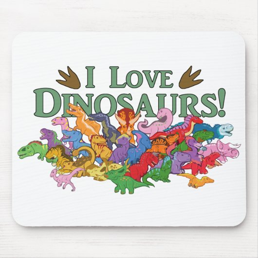 Cute and Colorful Dinosaurs Muismat (Voorkant)