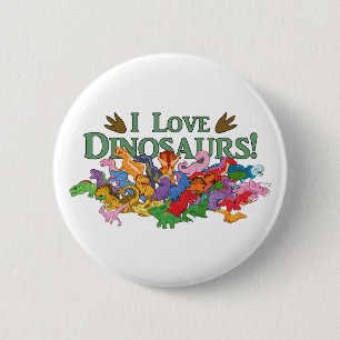 Cute and Colorful Dinosaurs Ronde Button 5,7 Cm