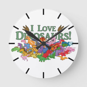 Cute and Colorful Dinosaurs Ronde Klok
