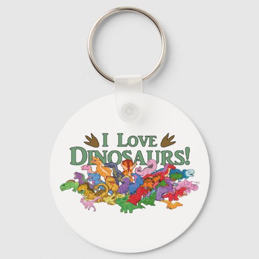 Cute and Colorful Dinosaurs Sleutelhanger (Voorkant)