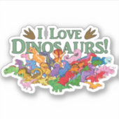 Cute and Colorful Dinosaurs Sticker (Voorkant)