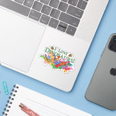 Cute and Colorful Dinosaurs Sticker (Laptop met iPhone)