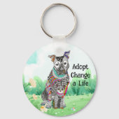 Cute and Colorful Dog and Cat Adoption Sleutelhang Sleutelhanger (Voorkant)