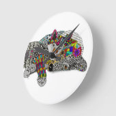 Cute and Colorful Dog and Cat Clock Ronde Klok (Hoek)