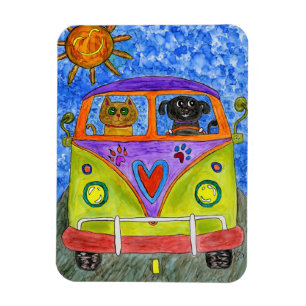 Cute and Colorful Dog and Cat Magnet 3"x4" Magneet